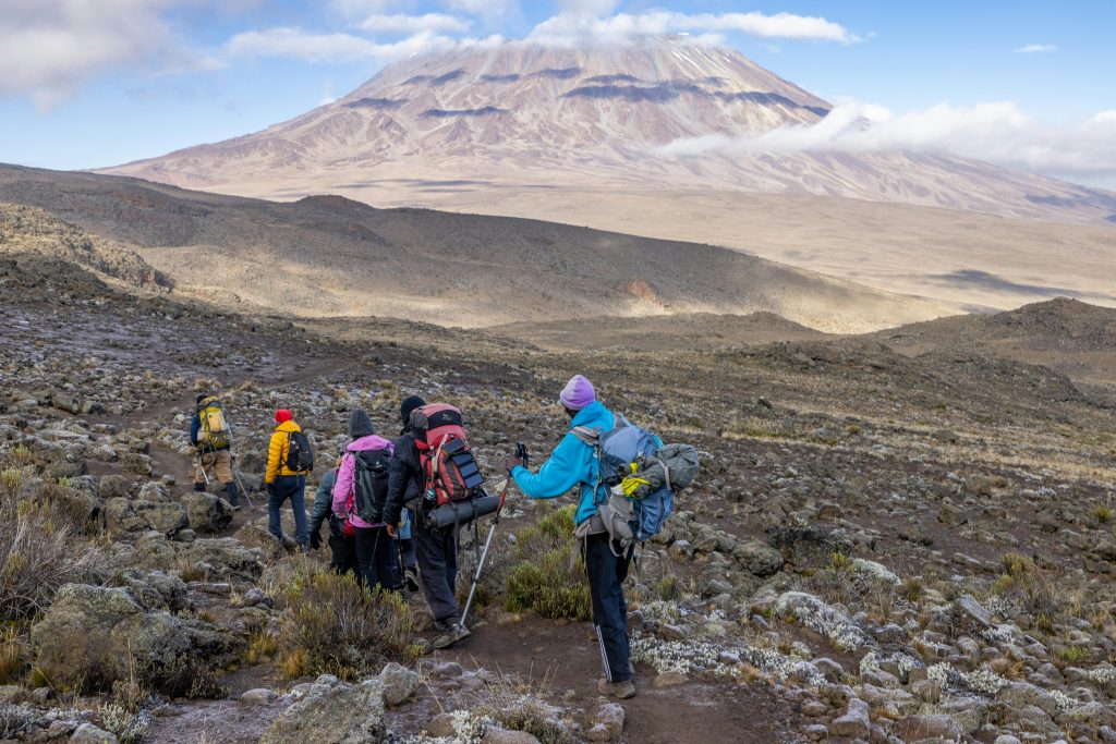 People in a Travel on the Mount Kilimanjaro